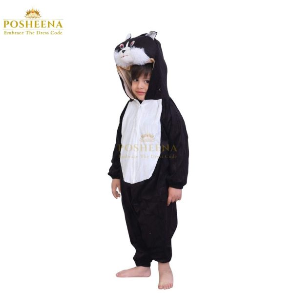 Cat Costume for Kids – Black and White Animal Dress. Perfect for school plays, parties, and dress-up fun. Comfortable, durable-