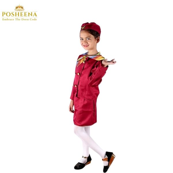 Stylish air hostess costume for girls. Perfect for aviation-themed parties and school events Online kids costume shop in Pakistan Posheena