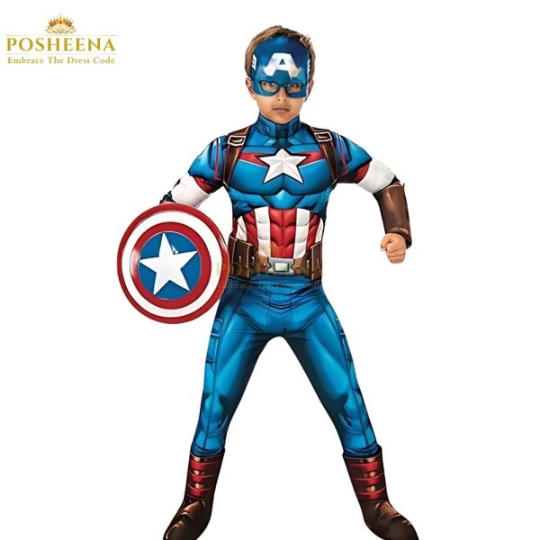 Captain America Kids Costume Pakistan for superhero fans. Ready-made and perfect for parties and school events. Premium Quality Outfit