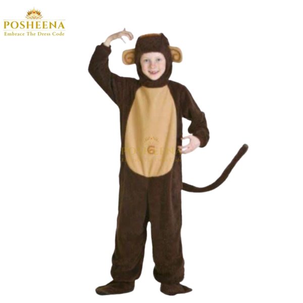 Monkey Costume for Kids by Posheena – Playful Full-Body Outfit with Tail Available in Pakistan