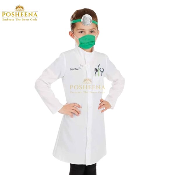 Dentist Costume for Kids – Authentic role play outfit for children. Perfect for school events and imaginative play. Available at Posheena.