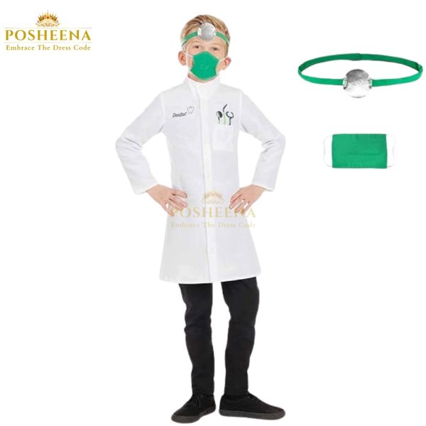 Dentist Costume for Kids – Authentic role play outfit for children. Perfect for school events and imaginative play. Available at Posheena.