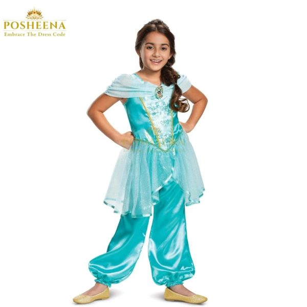 Disney Aladdin Princess Jasmine eCostume for girls. Customized and ready made dress available at Posheena Pakistan. For Orders: Call/Whatsapp: 0311-9131762