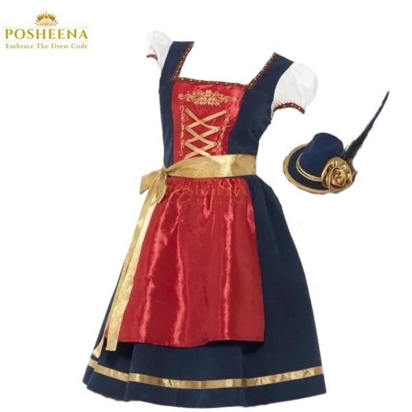 Swiss Claudia Girl Costume, Swiss Girl Costume Pakistan, Kids Swiss Costume, Cultural Costumes for Girls, Swiss Outfit for Kids, Girls Party Costume Pakistan, Karachi Kids Costumes, Lahore Costume Shop, Islamabad Kids Costumes, Swiss Traditional Dress for Girls