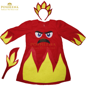 Angry Emotion Girls Costume with Flame Design – Best Customized Character Outfit for Kids in Pakistan