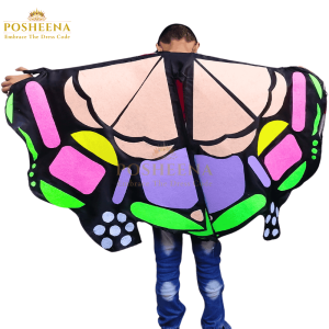 Child wearing a butterfly costume for kids with large colorful wings – Posheena’s magical dress-up outfit