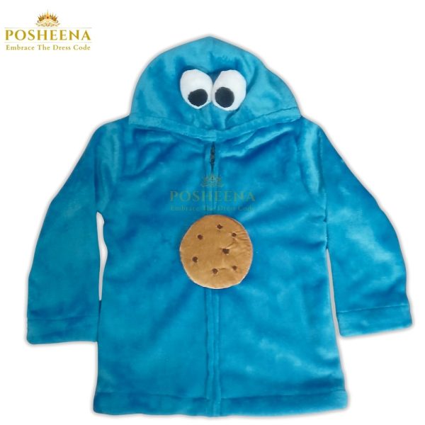 Cookie Monster kids costume – best for birthday parties, blue plush kids jumpsuit, cartoon character fancy dress by Posheena