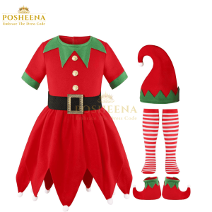 Elf Costume for Kids in Green and Red – Posheena Online Costume Store Pakistan