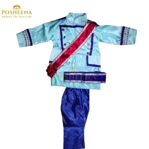 Boy in Grand Duke costume from Cinderella with red sash and royal blue trousers – Posheena customized costume
