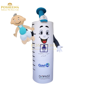 Custom Teeku Mascot adult costume for NGO campaign in Pakistan by Posheena
