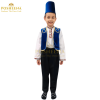 Boy wearing Turkish costume for boy in Pakistan – traditional Ottoman dress with blue vest and Turkish hat