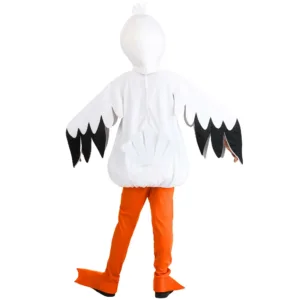 Unisex Little Mermaid Scuttle Costume – Seagull Outfit for Kids with headpiece, wings, and orange tail by Posheena