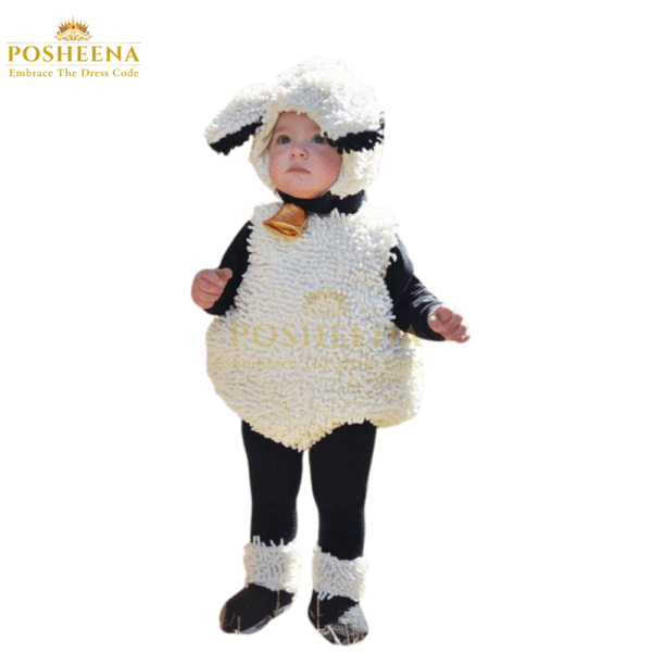 black and white sheep costume for kids - fleece animal outfit by Posheena Pakistan