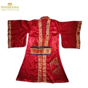 vChinese Hanfu Robe for Girls – traditional cultural outfit with robe, belt, hair pin, and bow for school plays, cultural events, and festivals