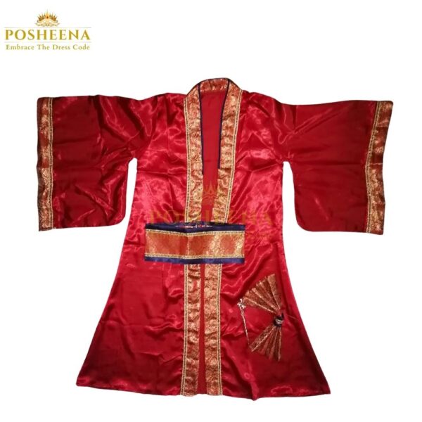 vChinese Hanfu Robe for Girls – traditional cultural outfit with robe, belt, hair pin, and bow for school plays, cultural events, and festivals