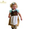 Cinderella Maid Costume for Kids – Brown and blue dress with apron and headscarf from Posheena storybook costume collection