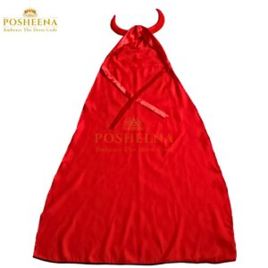 Devil Costume Horns Cape Red for kids – spooky red cape and devil horns outfit for school plays, costume parties, and themed events