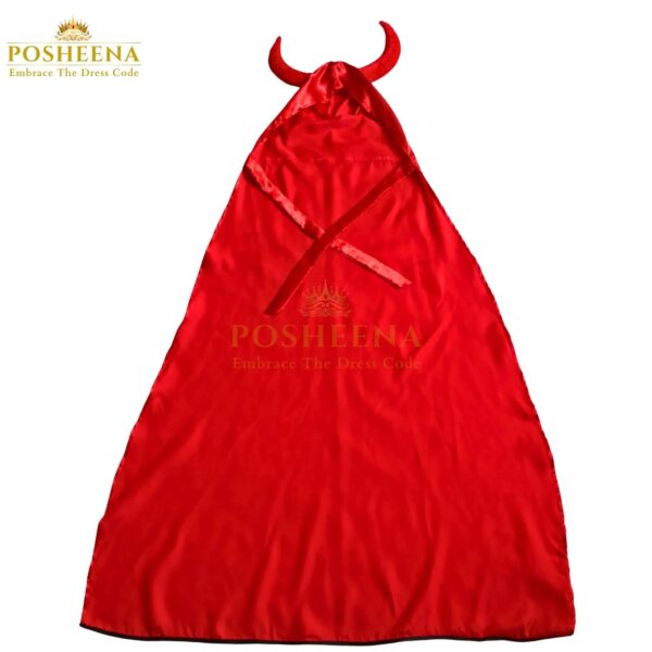 Devil Costume Horns Cape Red for kids – spooky red cape and devil horns outfit for school plays, costume parties, and themed events