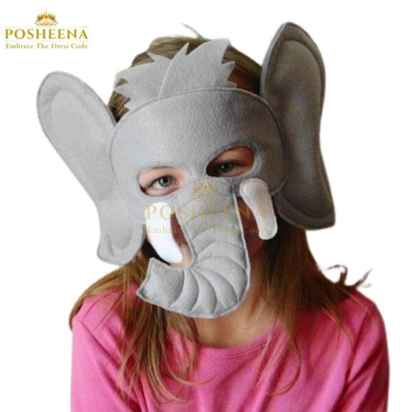 Elephant Mask For Kids with soft felt material, large ears, and trunk – animal costume accessory for kids from Posheena Pakistan