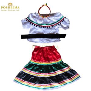 Colombian traditional costume for girls with frilled skirt – Buy cultural dress online from costume store Pakistan