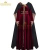 Mother Gothel costume for girls with maroon gown and gold detailing – Tangled villain dress from Posheena