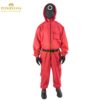 Squid Game Costume for kids – red jumpsuit and black mask outfit for cosplay, school plays, and themed events available in Pakistan and worldwide