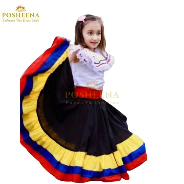 Colombian costume for girls with frilled skirt – Buy cultural dress online from costume store Pakistan