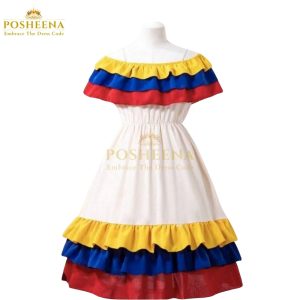 Colombian traditional costume for girls with frilled skirt – Buy cultural dress online from costume store Pakistan