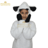 Lamb Costume for Kids – Soft white fleece animal costume with black ears and gloves for school events, by Posheena Pakistan