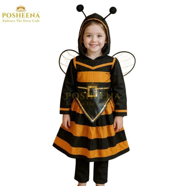 Honey Big Bee Costume for kids customized– cute yellow and black animal outfit from Posheena, perfect for school plays, parties, and online costume store Pakistan.