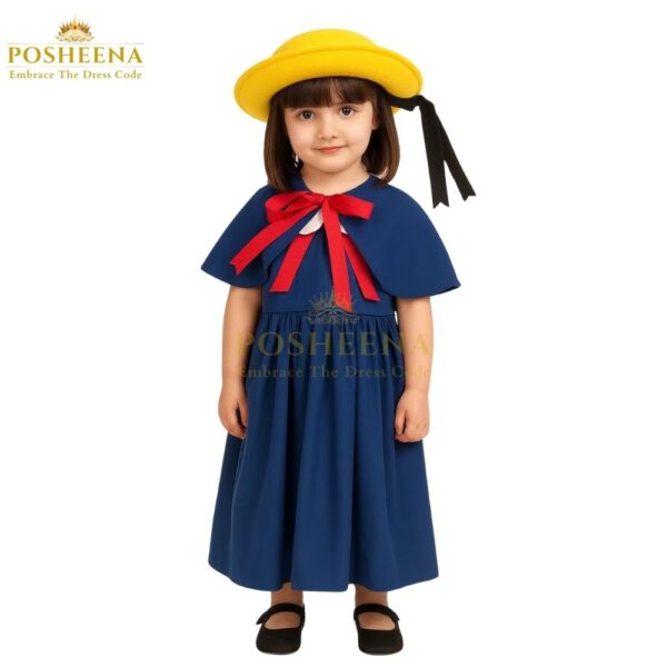 Madeline costume for girls online in Pakistan – Cartoon character dress with yellow hat by Posheena