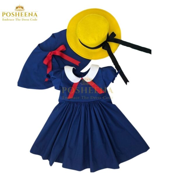 Madeline costume for girls online in Pakistan – Cartoon character dress with yellow hat by Posheena