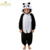 Cute child wearing a black and white panda costume for kids – cozy animal fancy dress outfit available in Pakistan & worldwide at Posheena.