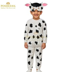 Cow costume for kids – black and white animal costume with cow headpiece available at Posheena online costume store Pakistan