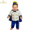 First birthday prince costume for boys – royal blue and gold outfit with crown cap from Posheena, available online in Pakistan.