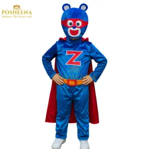 Super Zach kids Costume – blue and red superhero outfit for kids available at Posheena costume shop online Pakistan and worldwide.